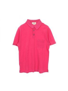 Hermes Polo Shirt H Embroidery Pink Cotton